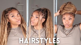 CUTE EASY HAIRSTYLES FOR BOHO KNOTLESS BRAIDS [upl. by Assirral384]