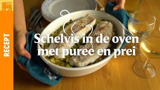 Schelvis in de oven met puree en prei [upl. by Yalonda]