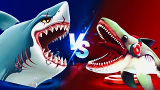 NEW MEGAMOUTH FIGHT WITH SAHRKSsharkgame cartoon gameplay [upl. by Kotto409]