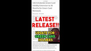 Latest Update for Green Card Holders [upl. by Sobmalarah]