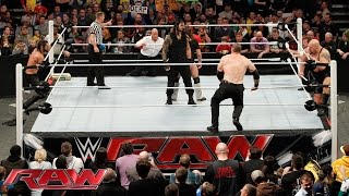 Daniel Bryan amp Roman Reigns vs Seth Rollins Big Show Kane amp JampJ Security Raw February 9 2015 [upl. by Kittie]