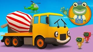 Celia The Cement Mixer Visits Geckos Garage  Construction Trucks for Kids [upl. by Onid779]