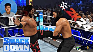 Roman Reigns vs Jacob Fatu Smackdown Match WWE 2K24 Gameplay PC [upl. by Artenehs]