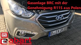 Gunstige Umrüstung auf Autogas in Polen mit Genehmigung R115 Hyundai ix35 20i mit Gasanlage BRC 32 [upl. by Nylrebmik]