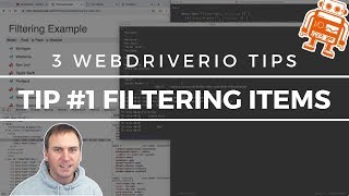 3 WebdriverIO Tips Filtering Items Tip 1 [upl. by Nolek]