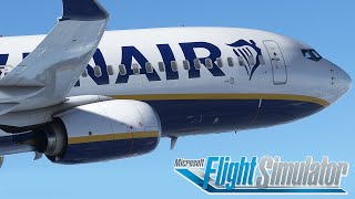 MICROSOFT FLIGHT SIMULATOR  B738 RYANAIR MILAN BERGAMOHAMBURG [upl. by Arrol]