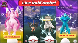 Shiny Origin Dialga amp Palkia Nihilego Tapukoko Mega Raid Invites  20 Remote Raids [upl. by Gnort]