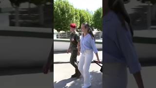 La princesa Leonor junto al resto de cadetes ingresa en la Academia General Militar de Zaragoza [upl. by Nylzor]