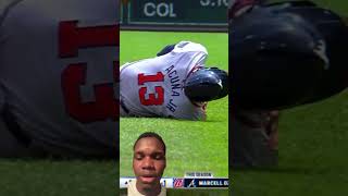 La lesión tan extr de Ronald Acuña Jr mlb baseball shorts [upl. by Etaner]