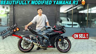 Fully Modified Black Yamaha R3 With Yoshimura Full System Exhaust🔥 On Sell Price [upl. by Llerrut]