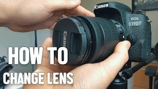 Canon DSLR Guide  How to Change Your Camera Lens 📷 [upl. by Robena]