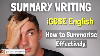 iGCSE First Language English  How to Summarise Information Walkthrough [upl. by Emlynn]