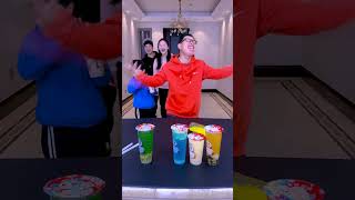 Who Drank The Milk Tea Successfully 😂 Funnyfamily Partygames [upl. by Nibram139]