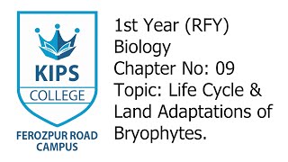 Life Cycle amp Land Adaptations of Bryophytes  1st Year Biology  Chapter No 09 [upl. by Erbas]