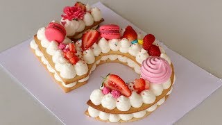 Number Cake  Alphabet Cake  How to Make Cream Tart [upl. by Neersan449]