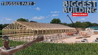 Biggest Building Ever Part 7 Installing Trusses [upl. by Maram509]