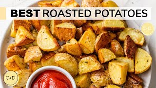 BEST ROASTED POTATOES  how to make oven roasted potatoes [upl. by Alexi27]