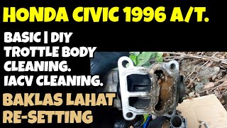 HONDA CIVIC AT TROTTLE BODY CLEANING AND IACV CLEANING [upl. by Gilud]