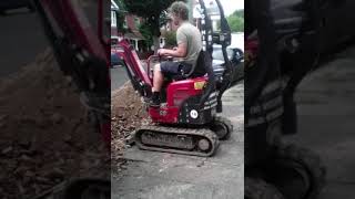 Yanmar SV08 Mini Excavator working [upl. by Enirhtak668]