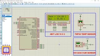 PIC16F877 HIH5030 ampamp TMP36 Temperature and Humidity Sensors  Proteus Simulation [upl. by Dettmer275]