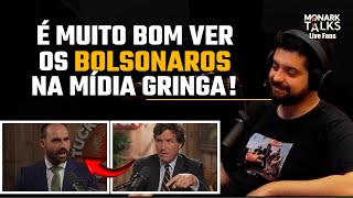 MONARK REAGE À ENTREVISTA DO EDUARDO BOLSONARO NO TUCKER CARLSON monarktalks monarktalkslive [upl. by Nyledam]