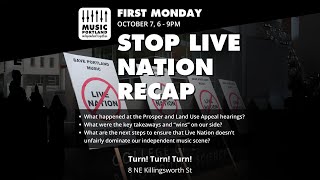 October 2024 First Monday Meet  Stop Live Nation Recap [upl. by Putscher]