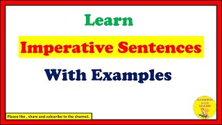 Imperative Sentences Imperative Sentences With Examples S2LEARN [upl. by Lebisor]