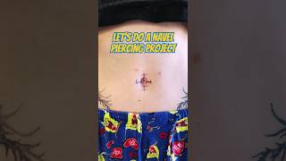 Unique Navel Piercing Project  4 PIERCINGS ❗❗ shorts [upl. by Enner]