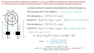 Dynamique de rotation système concentrique exercice corrigé Terminale S1 [upl. by Egreog954]