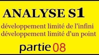 ANALYSE I  développement limité développement limité au voisinage de linfini dun point part 8 [upl. by Aisorbma]