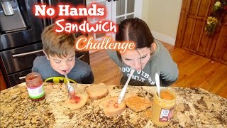 No Hands Sandwich Challenge  Cooking With Truman and Elle [upl. by Phail]