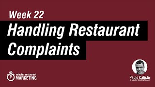 Handle Customer Complaints in a Restaurant [upl. by Allecnirp]