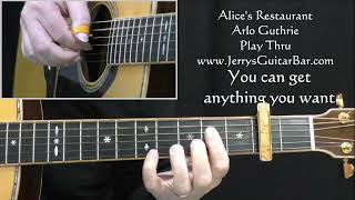 Arlo Guthrie Alices Restaurant  Guitar Play Thru [upl. by Carmena676]