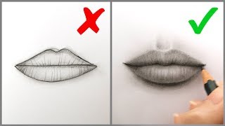 Donts amp Dos How to Draw Realistic Lips Mouth – Easy Step by Step Tutorial for Beginners 2019 [upl. by Airliah692]