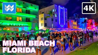 4K Nightlife at Ocean Drive in Miami South Beach Florida Spring Walking Tour  GTA 6 Vice City IRL [upl. by Cowie]