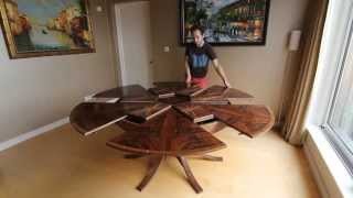 Expanding Circular Dining Table in Walnut [upl. by Einot]