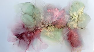 112 Abstract Alcohol Ink Painting on Yupo [upl. by Nuahc]