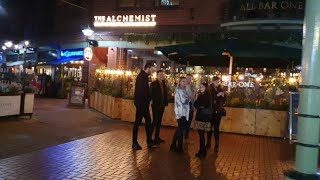 Birmingham Nightlife Walking Tour City Centre Brindley Place and Canals [upl. by Rifkin]