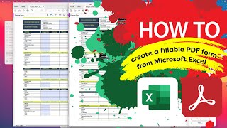 How to create a fillable PDF form using Microsoft® Excel®  Adobe® Acrobat® Pro  easy to complex [upl. by Nilhtac]