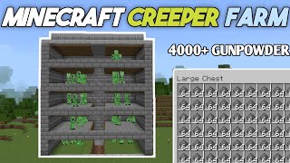 How to Make Creeper Farm in Minecraft Bedrock 120 Infinite Gunpowder Farm [upl. by Cheng]