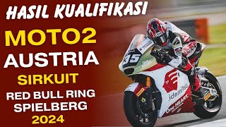 HASIL KUALIFIKASI MOTO2 AUSTRIA RED BULL RING SPIELBERG 2024 LATIHAN BEBAS MOTOGP HASIL MOTOGP [upl. by Arbmahs236]