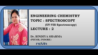 SPECTROSCOPY UV VIS THEORY LECTURE 2 by Dr Bindiya Sharma [upl. by Sianna]