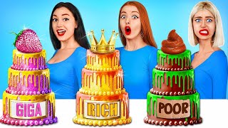 Rich vs Poor vs Giga Rich Food Challenge  Expensive vs Cheap Sweets War by Turbo Team [upl. by Aynnek]