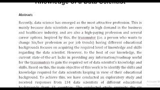 A Conceptual Model to Support the Transmuters in Acquiring the Desired Knowledge of a Data Scientist [upl. by Jonina]