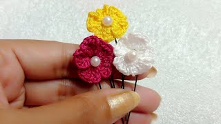 Crochet hair accessories ❤️ How to make crochet easy hair accessories tutorial ❤️ [upl. by Allecsirp982]