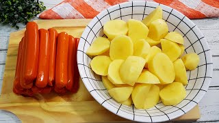 ALMOÇOJANTAR RÁPIDO  Receita com batata e salsicha  Receitas fáceis e rápidas [upl. by Arne923]