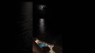 An Amazing view of the glowing moon off the back of our Cruise boat Carnival Vista View cruise [upl. by Notseh537]