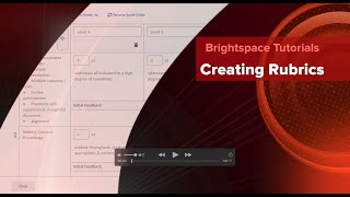 Creating Rubrics in Brightspace [upl. by Ecirtac238]