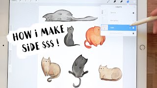 How I Make Clipart to Sell  prepping the files Procreate on the iPad Pro  Adobe Illustrator [upl. by Lehcear]