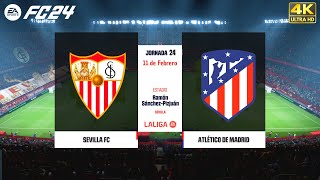 Sevilla Vs Atlético Madrid  LaLiga Jornada 24 FC 24 PS5 Series X 4k [upl. by Sivam]